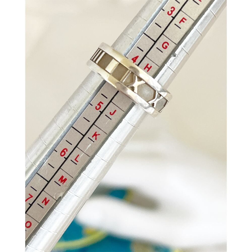 Tiffany & Co. Sterling Silver Atlas Ring Roman Numerals Band 4.5 - Picture 6 of 8